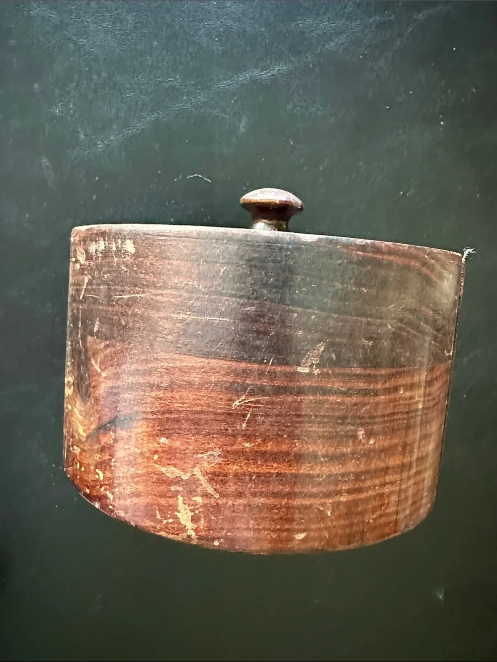 Vintage Dark Wood Caddy with Cardboard Poker Chips